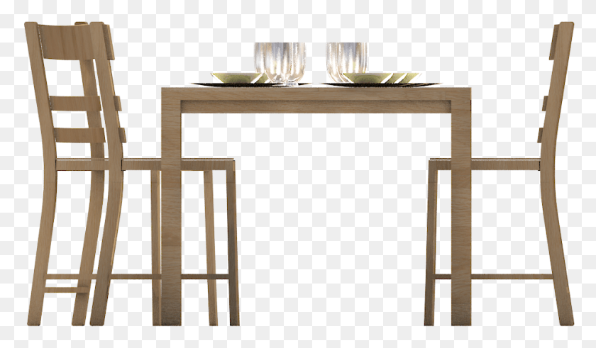 952x527 Table With Chairs Front View Table With Chairs Front View, Furniture, Tabletop, Dining Table HD PNG Download