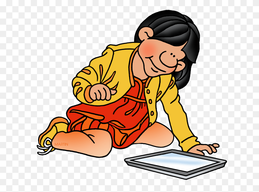 635x562 Tablet Clipart Girl Phillip Martin Clipart School Student, Computer, Electronics, Tablet Computer HD PNG Download