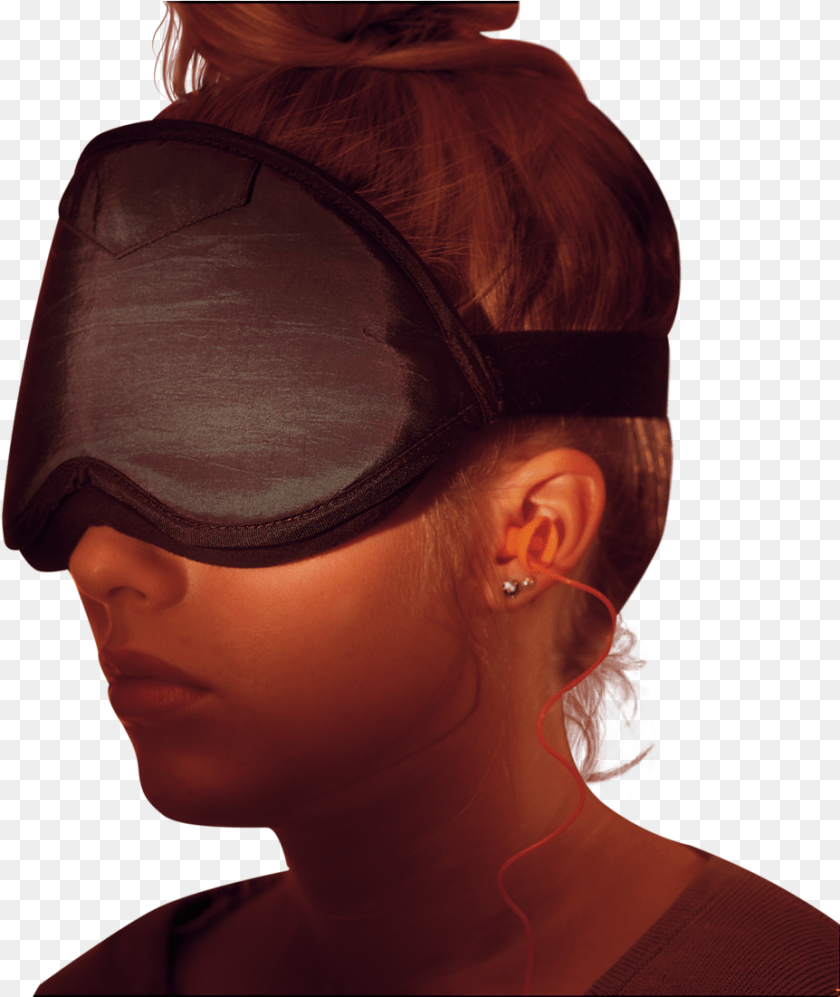 928x1101 Tachyonized Eye Mask Deluxe And Ear Plugs, Accessories, Person, Goggles, Female Sticker PNG