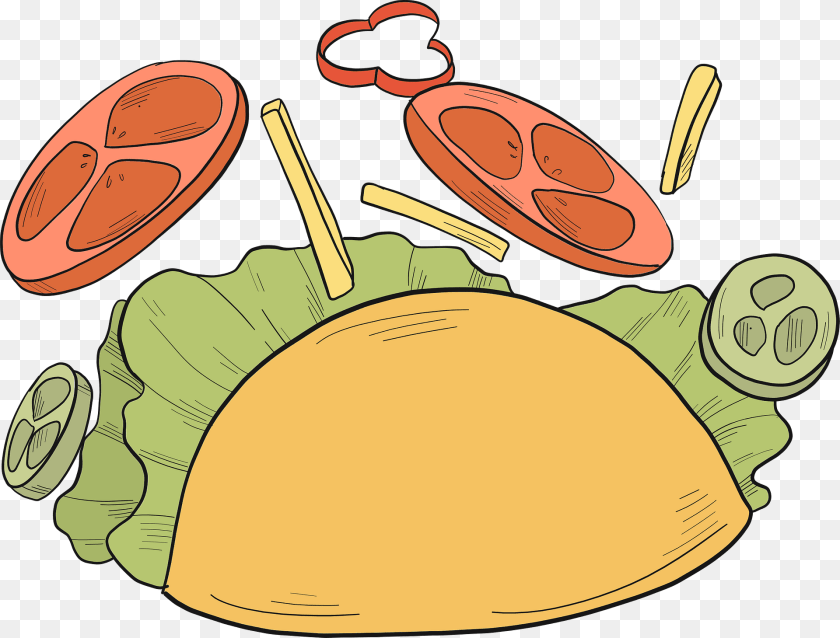 Taco Clipart, Animal, Clam, Food, Invertebrate Sticker PNG