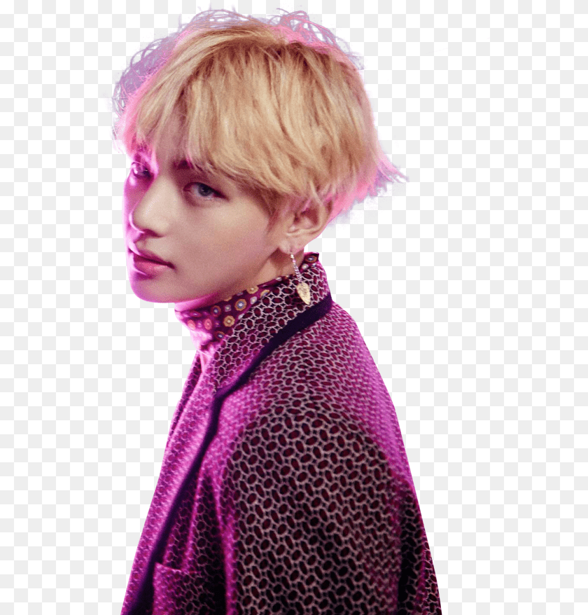 559x878 Taehyung Blood Sweat And Tears, Blonde, Portrait, Photography, Person Sticker PNG