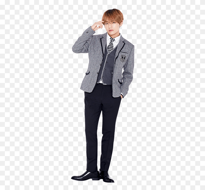 262x719 Taehyung Standing, Clothing, Apparel, Jacket HD PNG Download
