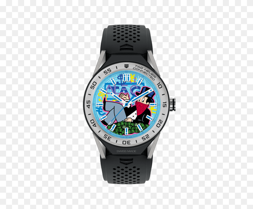 536x634 Tag Heuer Connected Modular 45 Watch With Dial Created Alec Monopoly Tag Heuer Watch, Wristwatch, Rotor, Coil HD PNG Download