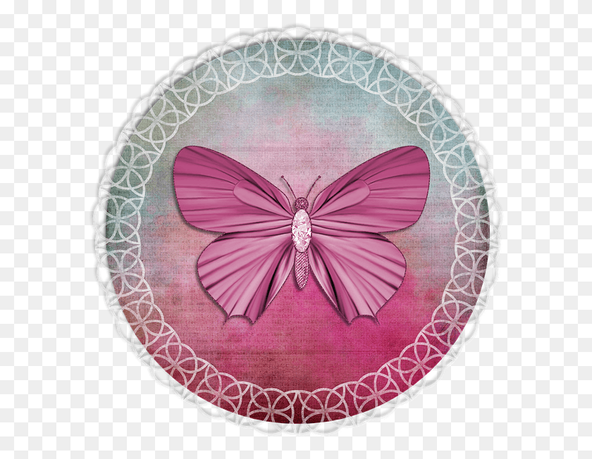 592x592 Tag Lace Pink Green Label Butterfly Scrapbooking Pink Vintage Butterfly Tags, Home Decor, Rug, Linen HD PNG Download