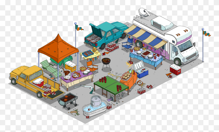 1366x782 Tailgate The Simpsons Tapped Out, Toy, Wheel, Machine HD PNG Download