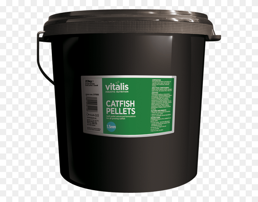 600x598 Tailored To Meet The Specific Feeding Mechanisms Of Vitalis Catfish Pellets, Paint Container, Barrel, Bucket HD PNG Download