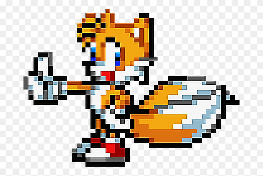 690x504 Descargar Png Tails Sonic Sega Sprite Pixel Sonicthehedgehog Sonic And Tails Sprite, Graphics, Super Mario Hd Png