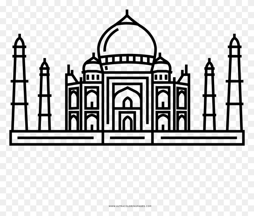918x771 Taj Mahal Para Colorear, Grey, World Of Warcraft Hd Png