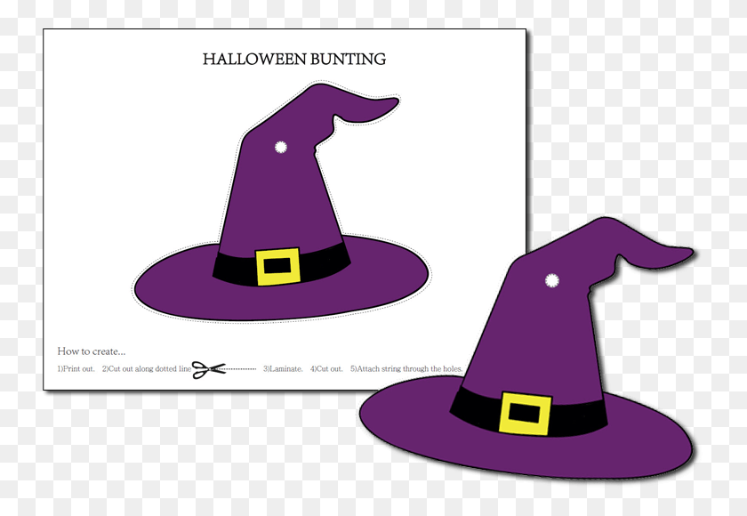 745x520 Take Your Decorating To The Next Level With Halloween Halloween Witch Decorations Printables, Clothing, Apparel, Hat HD PNG Download