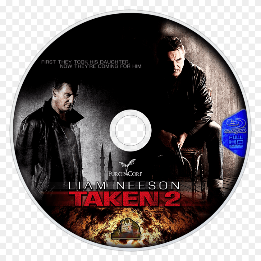 1000x1000 Taken 2 Bluray Disc Image Taken 2 Movie Poster, Person, Human, Disk HD PNG Download