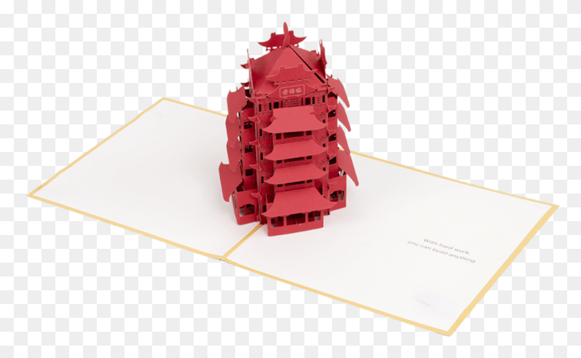 1059x622 Tall Red Pagoda Paperpop Card 9 Toy, Text, Weapon, Weaponry Descargar Hd Png