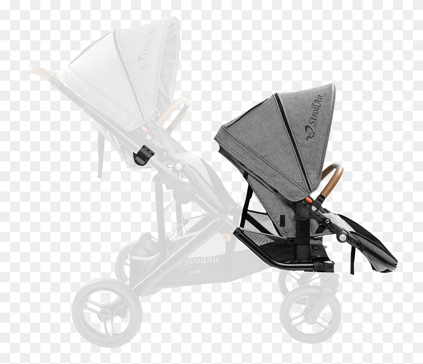 743x662 Tandem Double Stroller Strollair, Vehicle, Transportation HD PNG Download