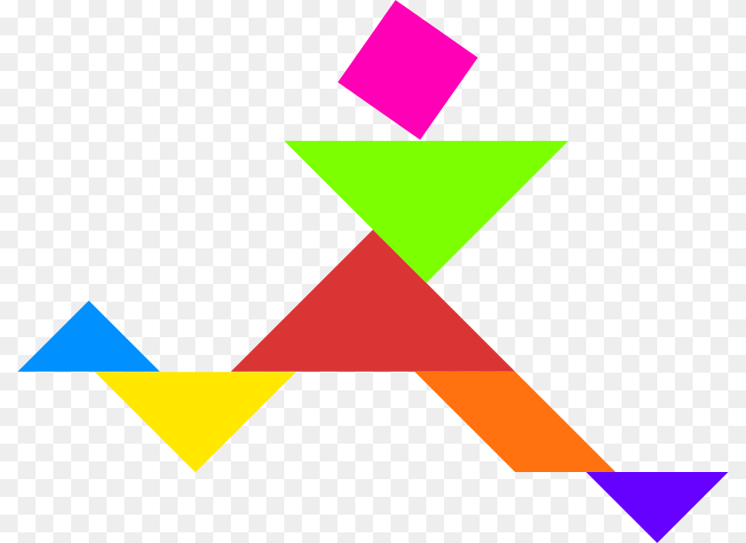 800x612 Tangram Shape People, Triangle, Symbol Transparent PNG