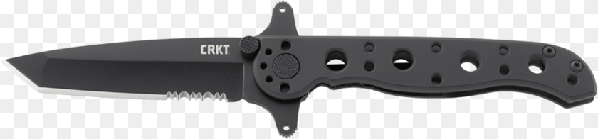 Tanto Black With Triple Point Serrations Stainless Utility Knife, Blade, Dagger, Weapon Clipart PNG