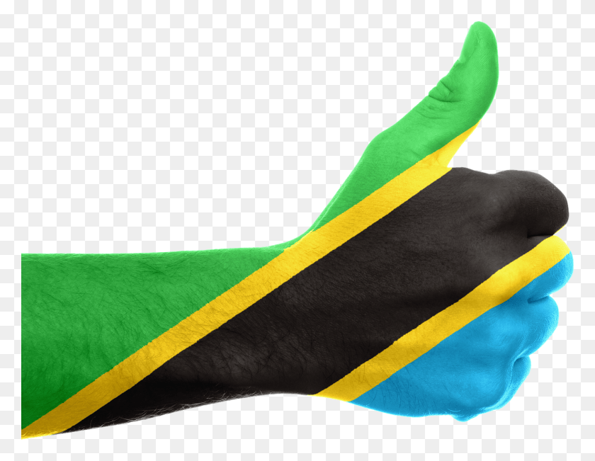 1280x970 Tanzania Flag Hand Thumbs Up Image Tanzania Flag Hand, Sock, Shoe, Footwear HD PNG Download