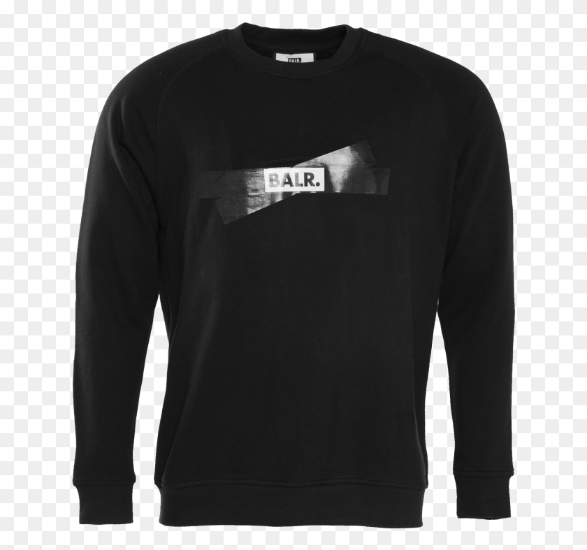 637x727 Tape Logo Crewneck Sweater Black Front Sweater, Sleeve, Clothing, Apparel HD PNG Download