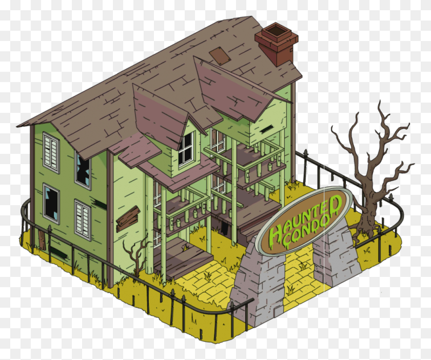 987x813 Tapped Out Haunted Condo Simpsons Tapped Out Buildings, Neighborhood, Urban, Building HD PNG Download