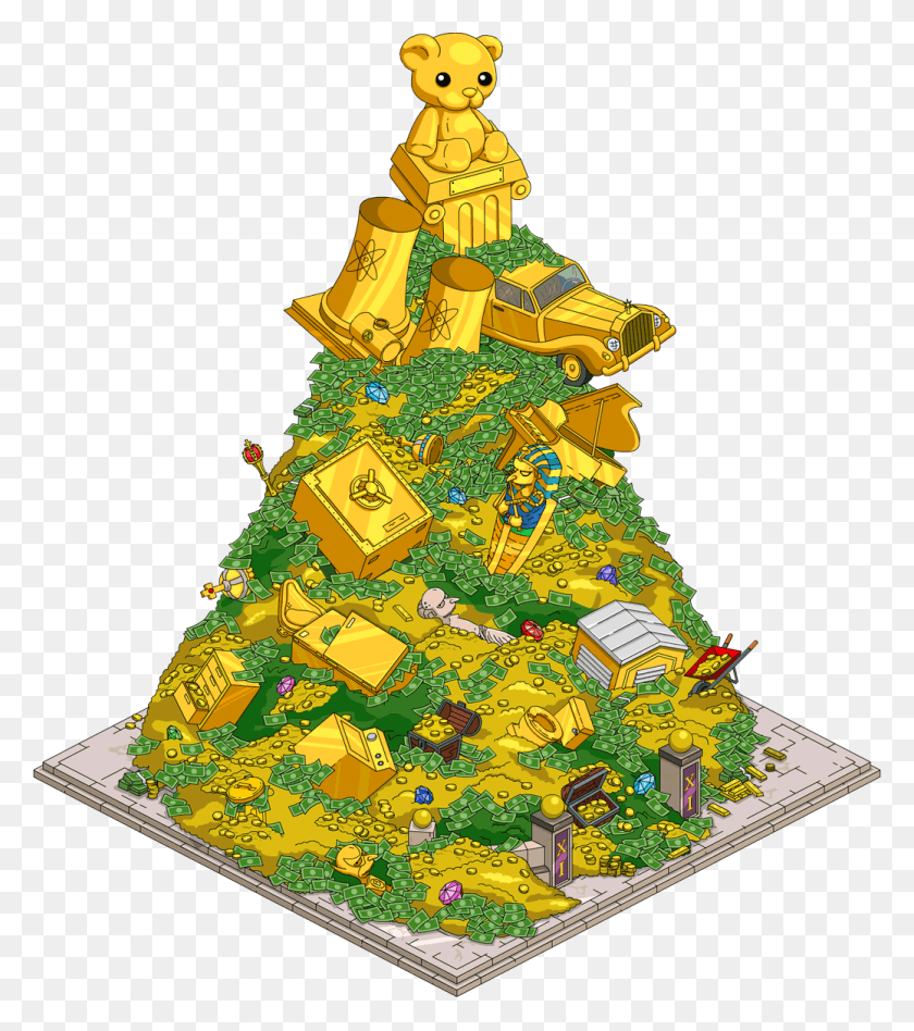 1038x1182 Tapped Out Money Mountain 10 Mr Burns Money Pile, Plant, Tree, Ornament HD PNG Download
