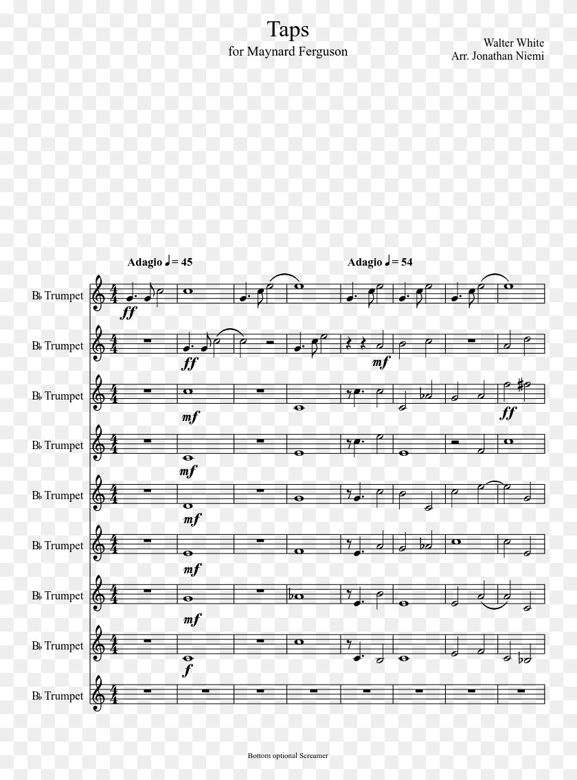 749x1076 Taps Sheet Music Composed By Walter White Arr That39s What Makes You Beautiful Clarinet Music, Gray, World Of Warcraft HD PNG Download
