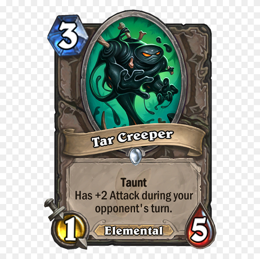 558x778 Tar Creeper Card Hearthstone Charge Divine Shield, Statue, Sculpture HD PNG Download