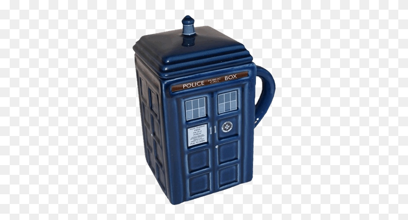 296x393 Tardis Mug With Lid Payphone, Mailbox, Letterbox, Phone Booth HD PNG Download