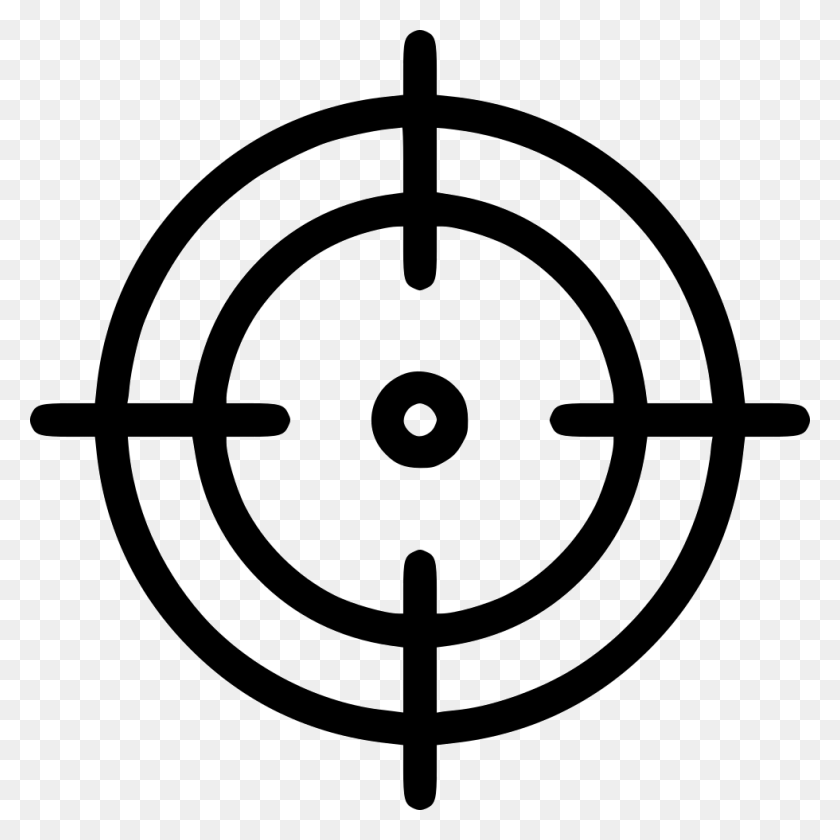 980x980 Target Icon Crosshairs Vector, Stencil, Symbol, Shooting Range HD PNG Download