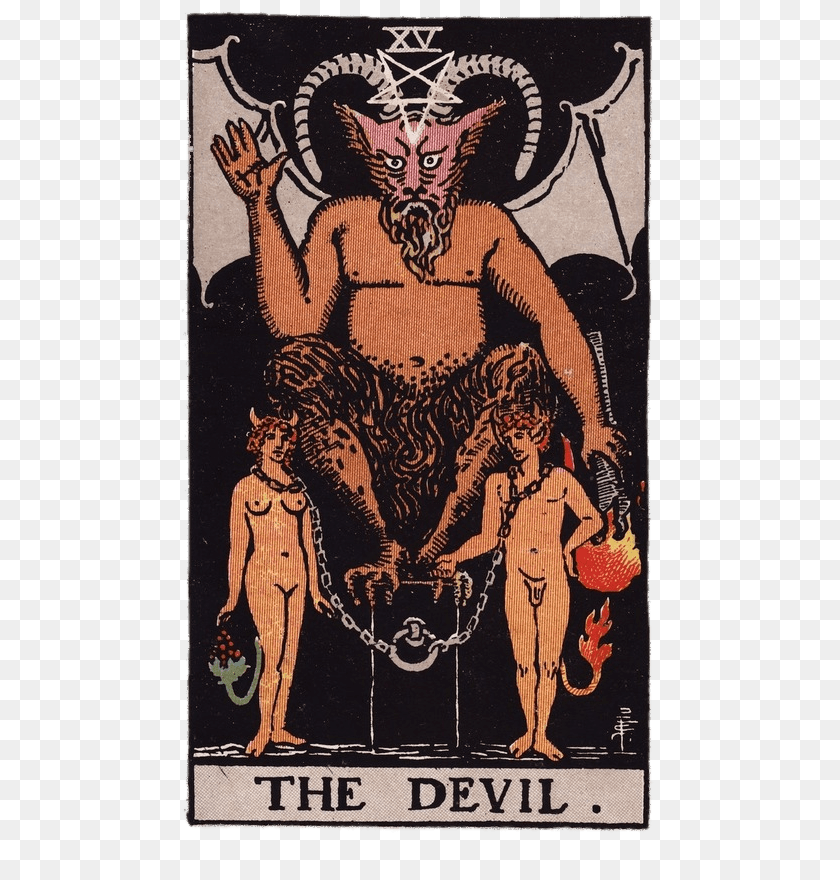 Tarot Card The Devil, Advertisement, Art, Painting, Poster Sticker PNG