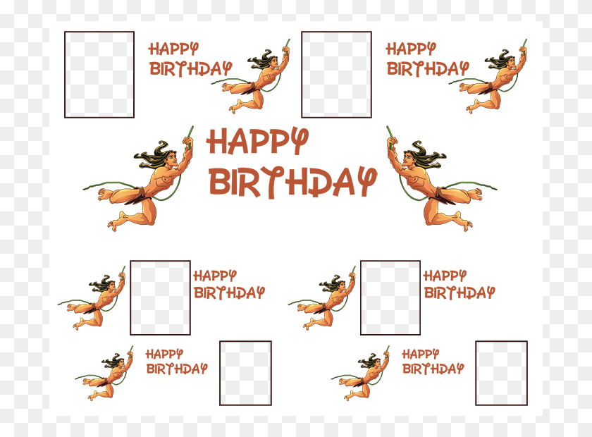 700x560 Tarzan Personalised Theme Birthday Banner With Photo Cartoon, Animal, Person, Human HD PNG Download
