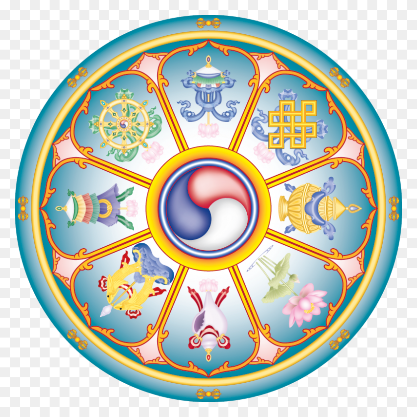 800x800 Tashi Dhargye The Eight Auspicious Signs 8 Lucky Sign For Bhutan, Pattern, Architecture HD PNG Download