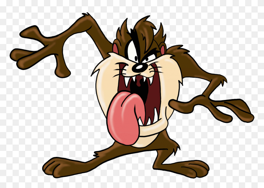 1377x951 Tasmanian Devil Free Background Tasmanian Devil Cartoon Drawing, Mouth, Lip, Tongue HD PNG Download