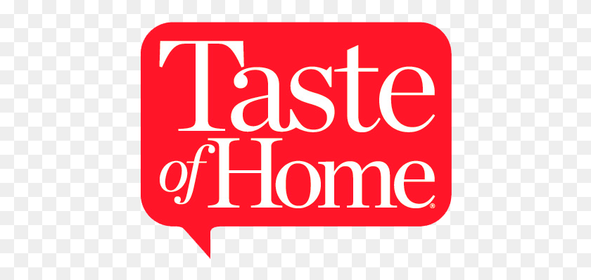 444x338 Descargar Png Taste Of Home Logo Taste Of Home Magazine Logo, Texto, Word, Etiqueta Hd Png