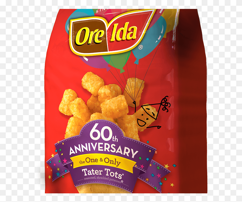 602x642 Tater Tots 60th Anniversary Package Potato Chip, Fried Chicken, Food, Nuggets HD PNG Download