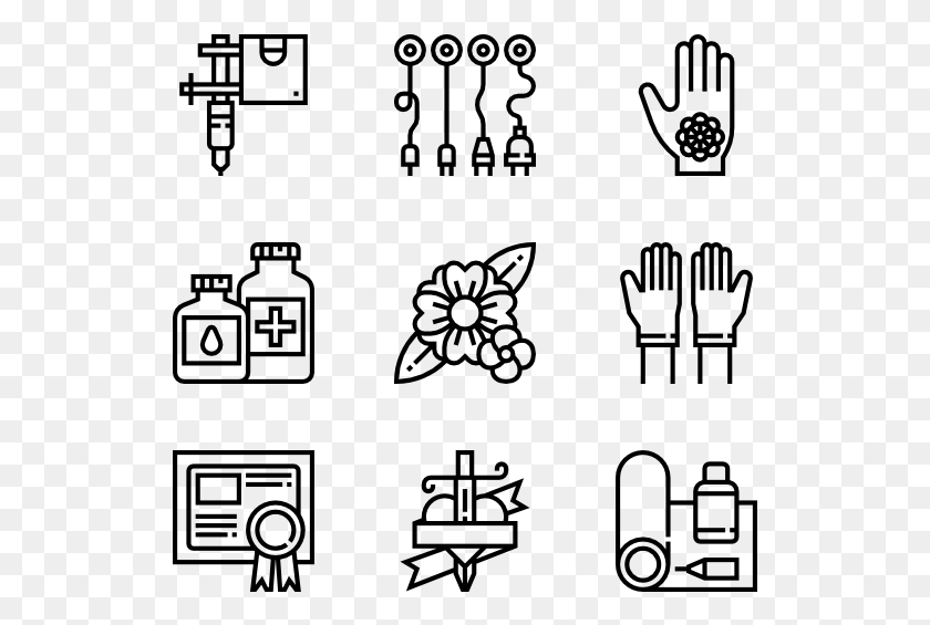 529x505 Tattoo Kindergarten Icons, Gray, World Of Warcraft HD PNG Download