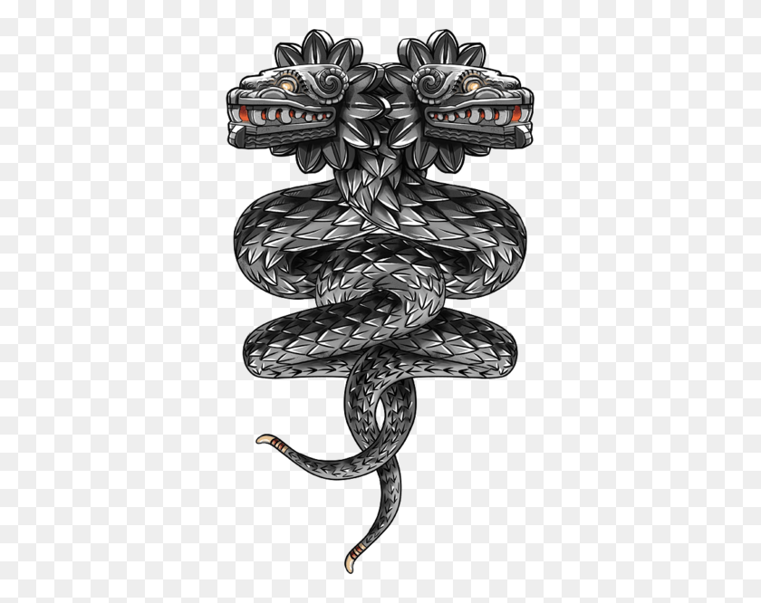 343x606 Tattoo Maya Quetzalcoatl Serpent Double Headed Civilization Quetzalcoatl Tattoo, Knot, Snake, Reptile HD PNG Download