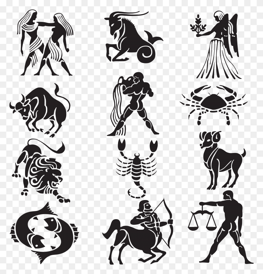 5874x6136 Tattoo Set Chinese Scorpio Sign Astrological Signs Zodiac Signs No Background, Stencil HD PNG Download