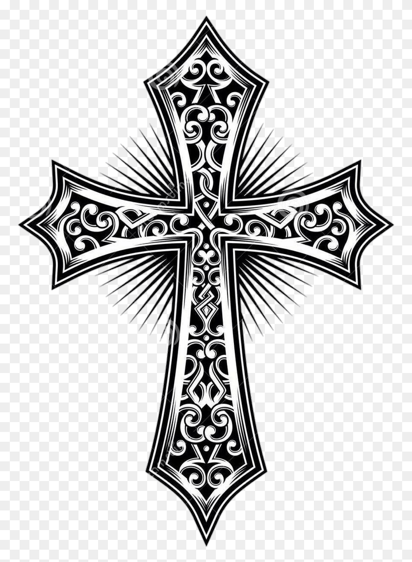 769x1085 Tattoo Tatuagem Cruz Cross Tribal Lucianoballack Christian Cross, Symbol, Crucifix HD PNG Download