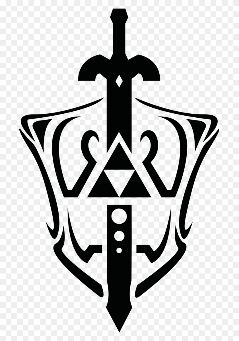 703x1137 Tattoo Zelda Sword And Shield, Emblem, Symbol, Cross HD PNG Download