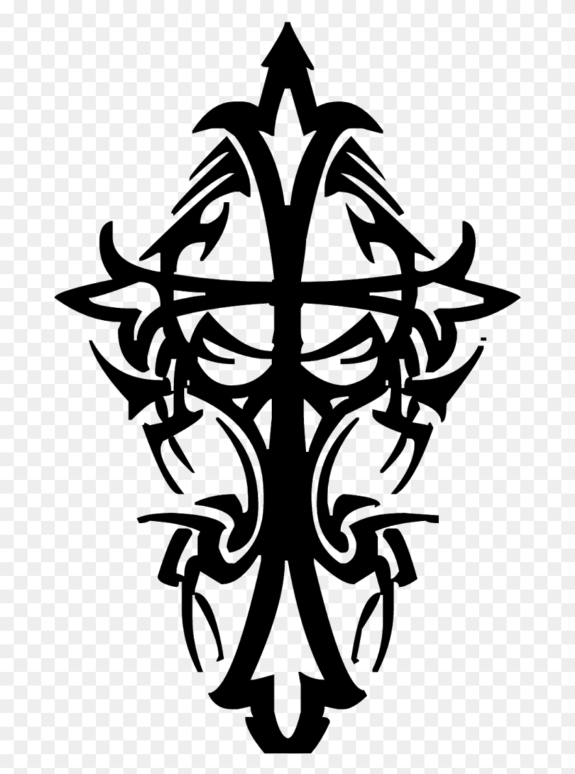 683x1069 Tattoos Top Class Editing Effects Tribal Cross, Gray, World Of Warcraft HD PNG Download
