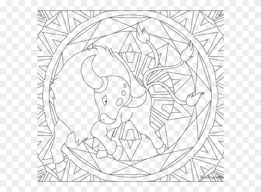 601x558 Tauros Pokemon Coloring Pages Of Charizard For Adults, Gray, World Of Warcraft HD PNG Download