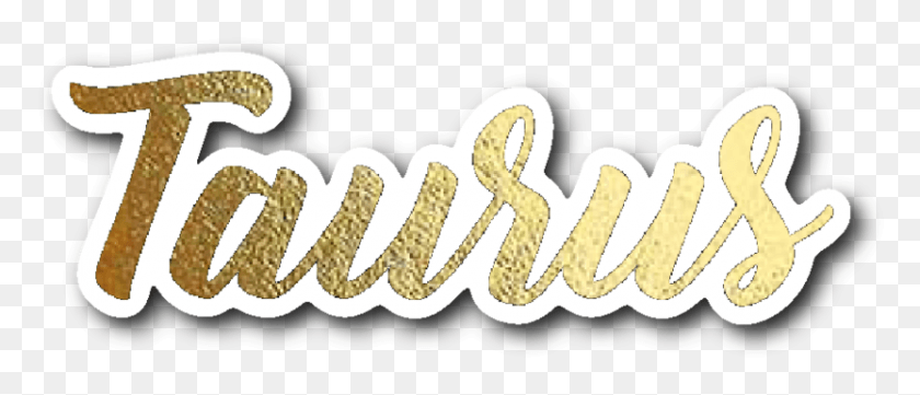 832x322 Taurus Gold Lettering Vinyl Sticker Emblem, Text, Leisure Activities, Alphabet HD PNG Download