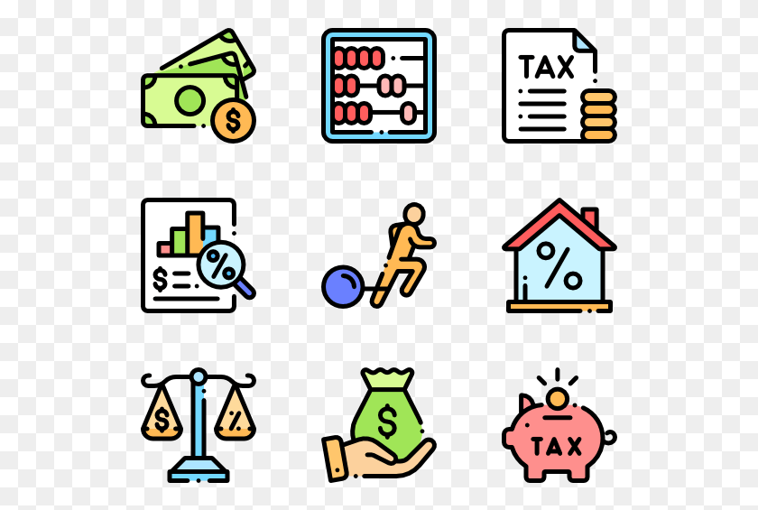 529x505 Taxes Icons Free View All Icon Packs Tax Bill Icon, Text, Number, Symbol HD PNG Download