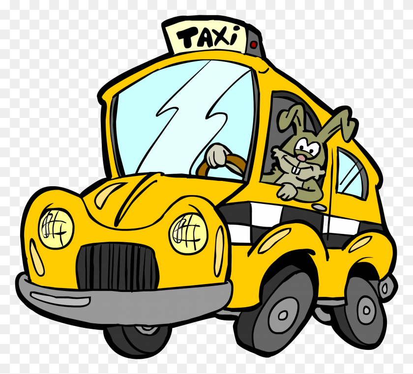 1996x1796 Taxi De Dibujos Animados Taxi Comic, Coche, Vehículo, Transporte Hd Png