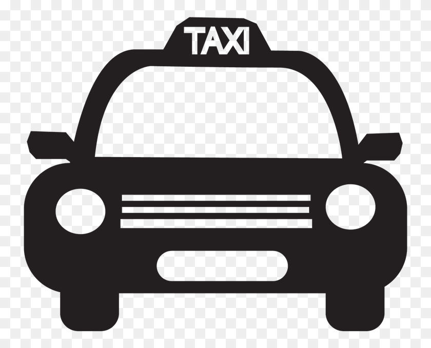 753x618 Taxi Icon Auto Automobile Taxi Clipart Blanco Y Negro, Coche, Vehículo, Transporte Hd Png