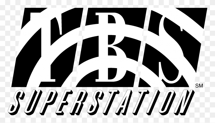 2331x1261 Tbs Superstation Logo Black And White Tbs Superstation Logos, Text, Symbol, Trademark HD PNG Download
