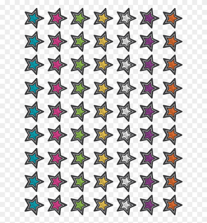 644x845 Tcr 3556 Chalkboard Brights Star Mini Incentive Stickers, Коврик, Символ, Узор Hd Png Скачать