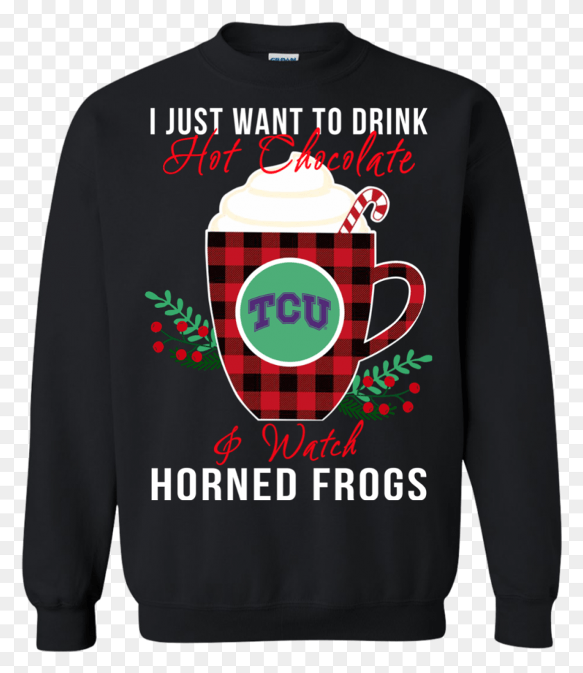 979x1143 Tcu Horned Frogs Ugly Christmas Sweaters Want To Drink Star Trek Tng Christmas Sweater, Clothing, Apparel, Sleeve HD PNG Download