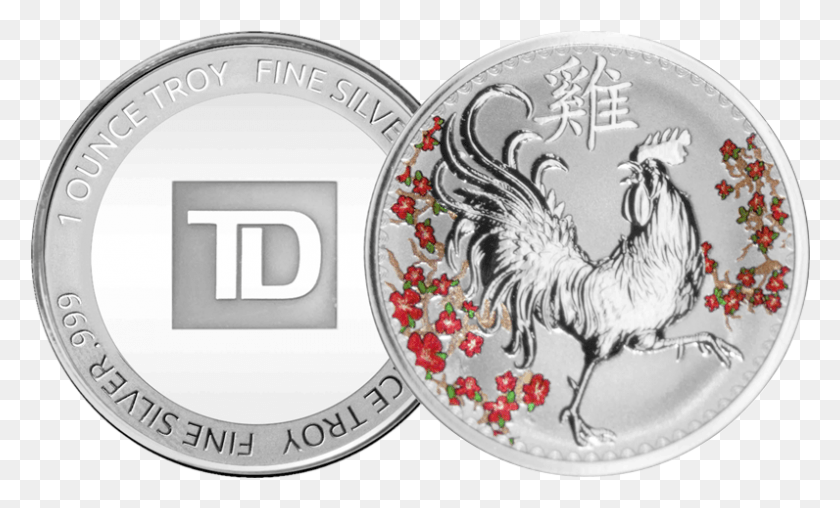 796x458 Td Year Of The Rooster Silver Round Ounce, Coin, Money, Chicken HD PNG Download