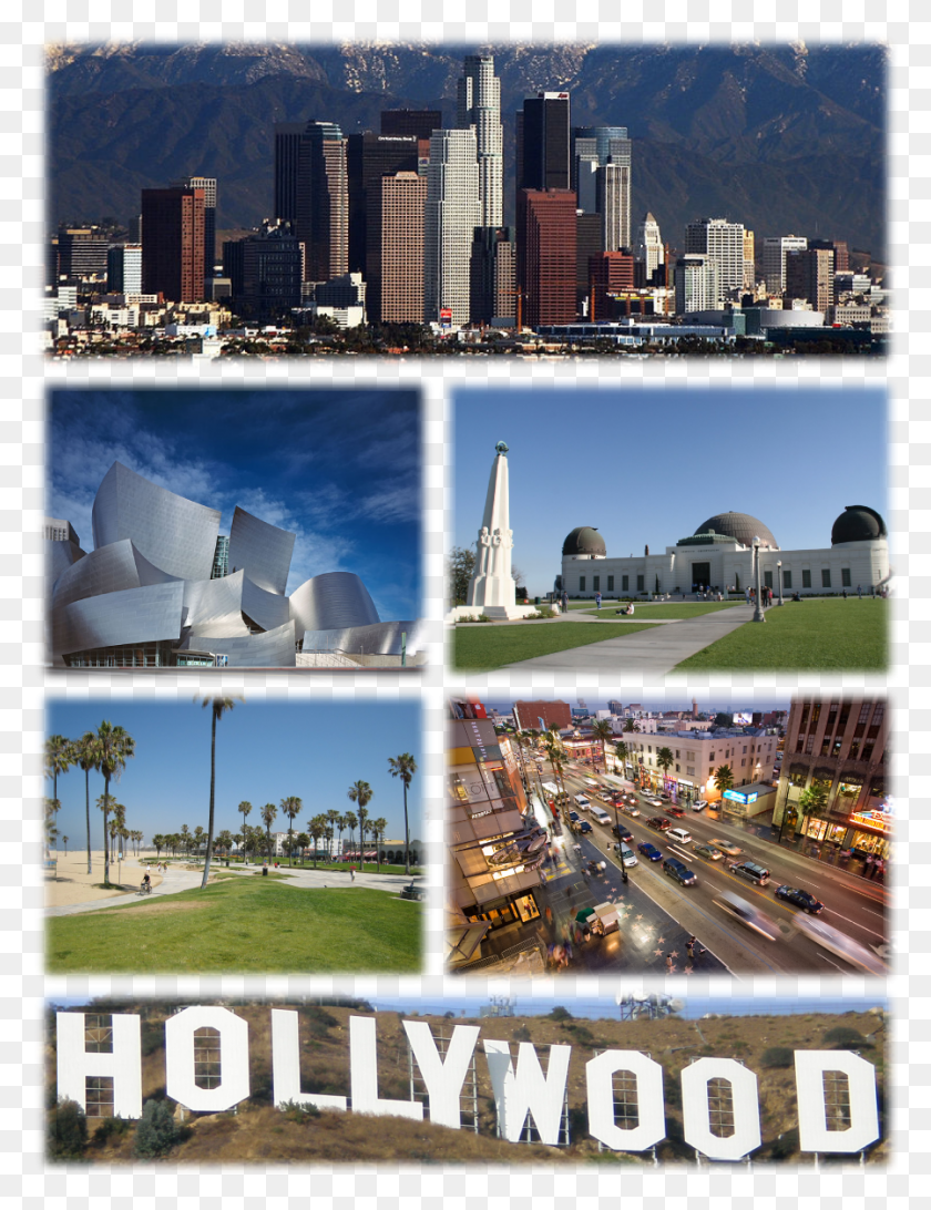 898x1189 Descargar Png / Te Collage Los Angeles Hollywood Sign, Cartel, Anuncio, Edificio Hd Png