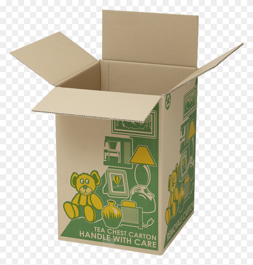 826x871 Tea Chest Carton Tea Chest Boxes, Box, Cardboard Descargar Hd Png