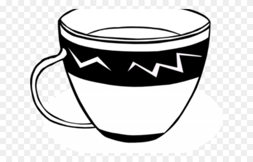 640x480 Tea Cup Clipart Vector Cup Clipart Black And White, Coffee Cup, Beverage, Drink HD PNG Download